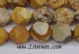 CNG6126 15.5 inches 8mm faceted nuggets picture jasper beads