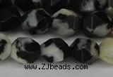 CNG6128 15.5 inches 8mm faceted nuggets black & white jasper beads