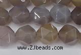 CNG6151 15.5 inches 10mm faceted nuggets grey agate beads
