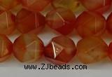 CNG6158 15.5 inches 10mm faceted nuggets red agate beads