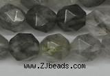 CNG6170 15.5 inches 10mm faceted nuggets cloudy quartz beads