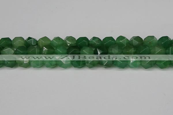 CNG6176 15.5 inches 10mm faceted nuggets green aventurine beads