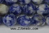 CNG6178 15.5 inches 10mm faceted nuggets blue spot stone beads