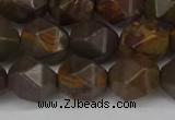 CNG6199 15.5 inches 10mm faceted nuggets coffee jasper beads