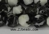 CNG6203 15.5 inches 10mm faceted nuggets black & white jasper beads