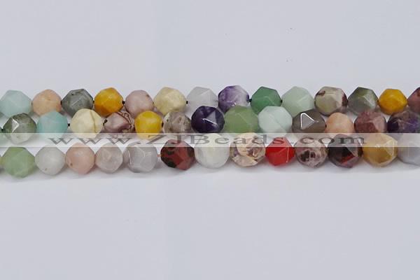 CNG6204 15.5 inches 10mm faceted nuggets mixed gemstone beads