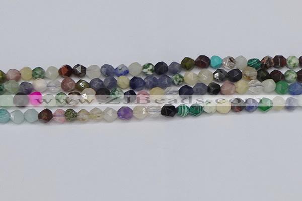 CNG6265 15.5 inches 6mm faceted nuggets mixed gemstone beads