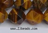 CNG6299 15.5 inches 14mm faceted nuggets yellow tiger eye beads