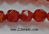 CNG6506 15.5 inches 10mm faceted nuggets red agate beads