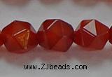 CNG6507 15.5 inches 12mm faceted nuggets red agate beads