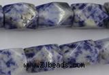 CNG651 15.5 inches 13*18mm faceted nuggets blue spot gemstone beads