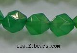 CNG6515 15.5 inches 12mm faceted nuggets green agate beads