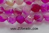 CNG6520 15.5 inches 6mm faceted nuggets line agate beads