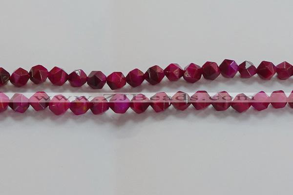 CNG6536 15.5 inches 10mm faceted nuggets red tiger eye beads