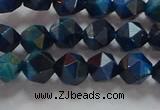 CNG6538 15.5 inches 6mm faceted nuggets blue tiger eye beads