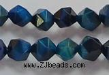 CNG6539 15.5 inches 8mm faceted nuggets blue tiger eye beads