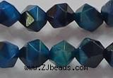 CNG6540 15.5 inches 10mm faceted nuggets blue tiger eye beads