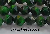 CNG6546 15.5 inches 6mm faceted nuggets green tiger eye beads