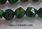 CNG6548 15.5 inches 10mm faceted nuggets green tiger eye beads