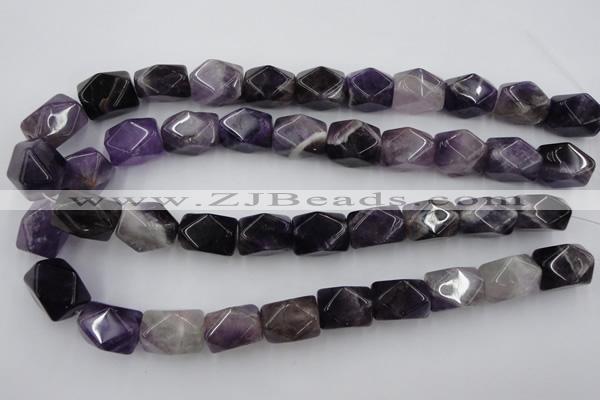 CNG655 15.5 inches 13*18mm faceted nuggets amethyst beads