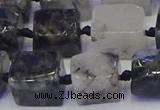 CNG6822 15.5 inches 8*12mm - 10*16mm nuggets black rutilated quartz beads