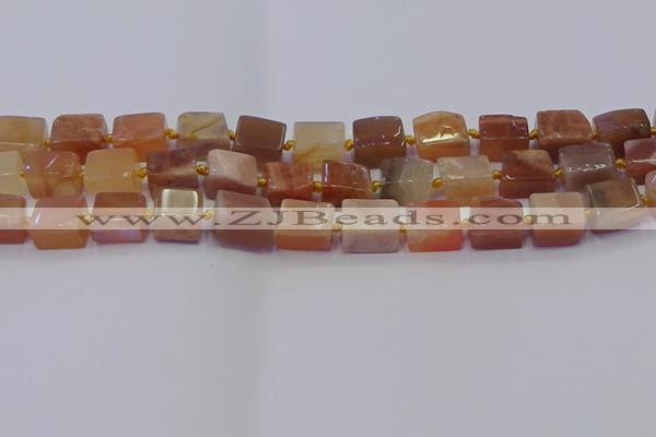 CNG6825 15.5 inches 8*12mm - 10*16mm nuggets sunstone beads