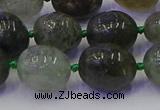 CNG6871 8*12mm - 10*14mm nuggets green rutilated quartz beads