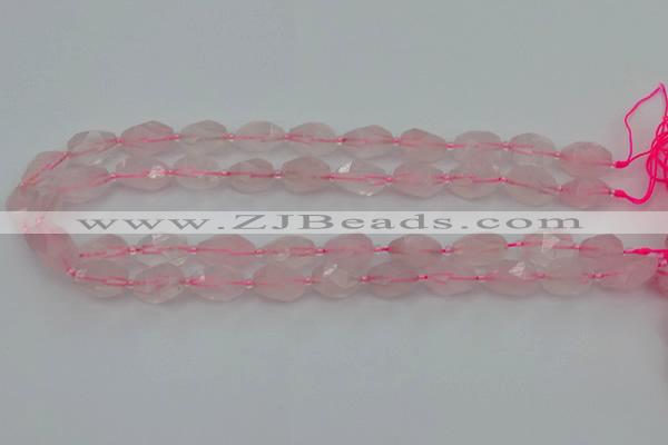 CNG6915 15.5 inches 8*12mm - 12*16mm faceted nuggets rose quartz beads