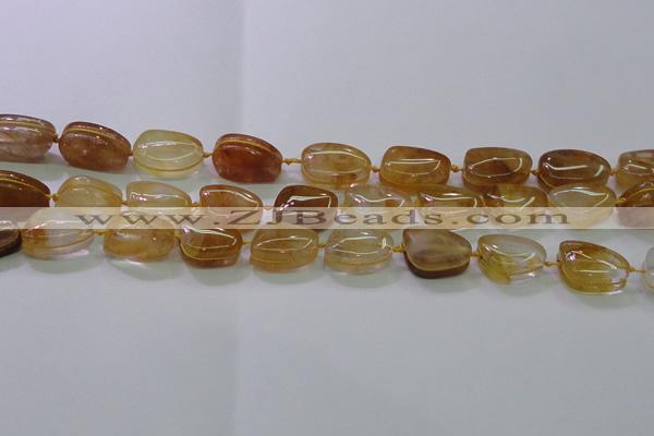 CNG692 15.5 inches 13*18mm - 15*16mm freeform yellow quartz beads