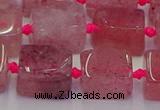 CNG6931 15.5 inches 8*12mm - 10*16mm nuggets strawberry quartz beads