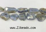 CNG6951 15.5 inches 22*30mm - 30*40mm freeform blue chalcedony beads