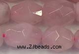 CNG6953 12*14mm - 13*16mm faceted nuggets rose quartz beads