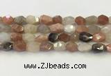 CNG6966 10*12mm - 11*16mm faceted nuggets mixed moonstone beads