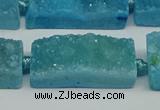 CNG7016 15.5 inches 10*28mm - 12*30mm freeform druzy agate beads