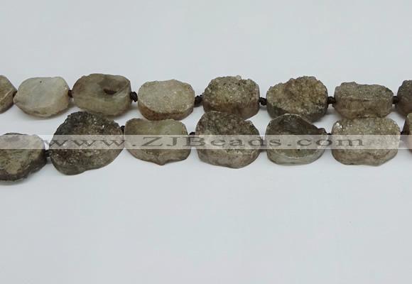 CNG7029 15.5 inches 20*28mm - 25*35mm freeform druzy agate beads