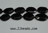 CNG7085 15.5 inches 25*35mm - 35*45mm faceted freeform black agate beads