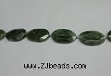 CNG7096 25*35mm - 35*45mm faceted freeform green hair stone beads