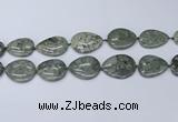 CNG7114 20*25mm - 30*40mm freeform grey green brecciated jasper beads
