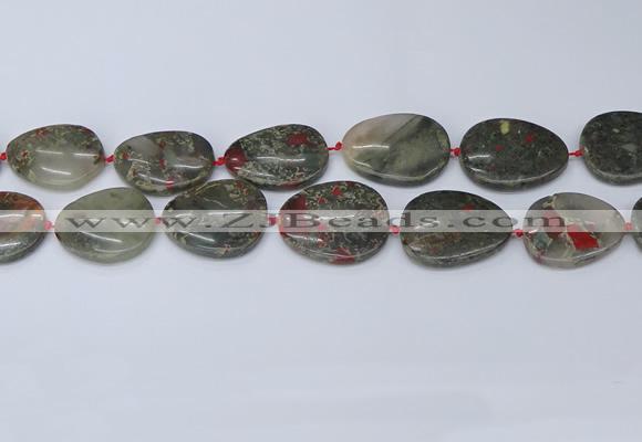 CNG7115 15.5 inches 20*25mm - 30*40mm freeform blood jasper beads