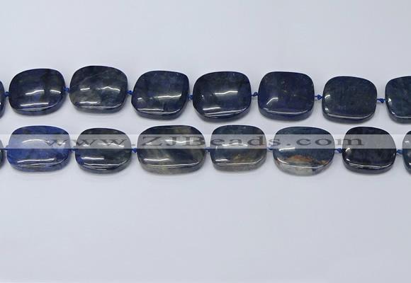 CNG7117 15.5 inches 20*25mm - 25*30mm freeform blue dumortierite beads