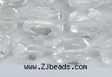 CNG7130 15.5 inches 6*10mm - 10*14mm faceted nuggets white crystal beads