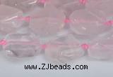 CNG7131 15.5 inches 6*10mm - 10*14mm faceted nuggets rose quartz beads