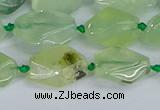 CNG7133 15.5 inches 6*10mm - 10*14mm faceted nuggets prehnite beads