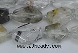 CNG7134 6*10mm - 10*14mm faceted nuggets green ghost quartz beads