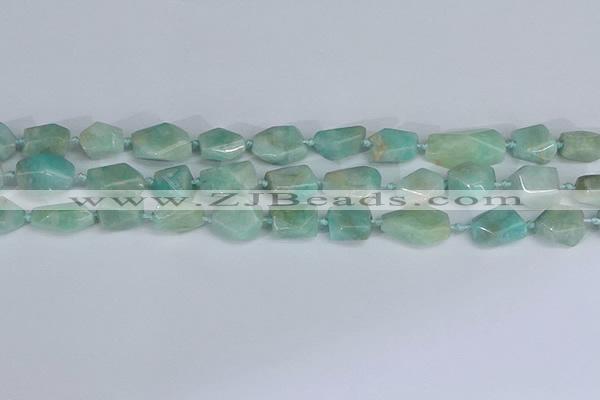 CNG7136 6*10mm - 10*14mm faceted nuggets Brazilian amazonite beads