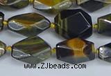 CNG7140 6*10mm - 10*14mm faceted nuggets blue tiger eye beads