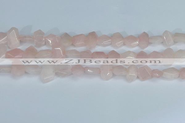 CNG7145 15.5 inches 8*12mm - 13*18mm faceted nuggets rose quartz beads