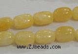 CNG716 15.5 inches 10*14mm nuggets rice yellow jade beads wholesale