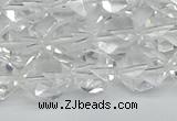 CNG7212 15.5 inches 10mm faceted nuggets white crystal beads