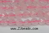 CNG7225 15.5 inches 6mm faceted nuggets rose quartz beads